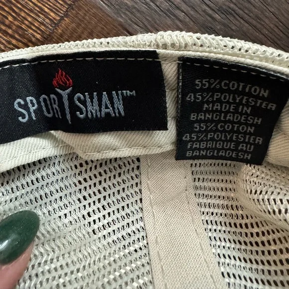 Sportsman Green and Cream Baseball Cap with Floral Embroidery - Picture 11 of 11